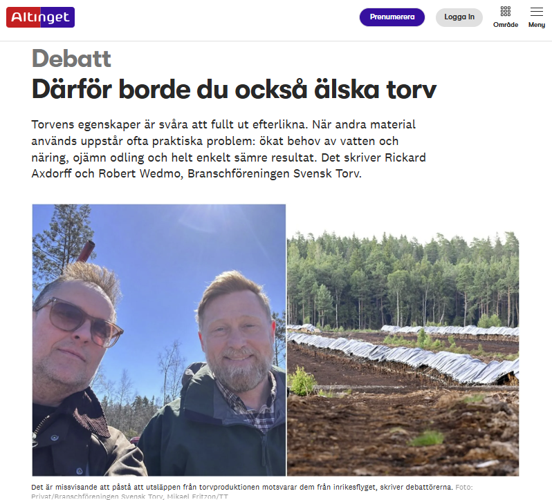 Debatt Därför borde du också älska torv